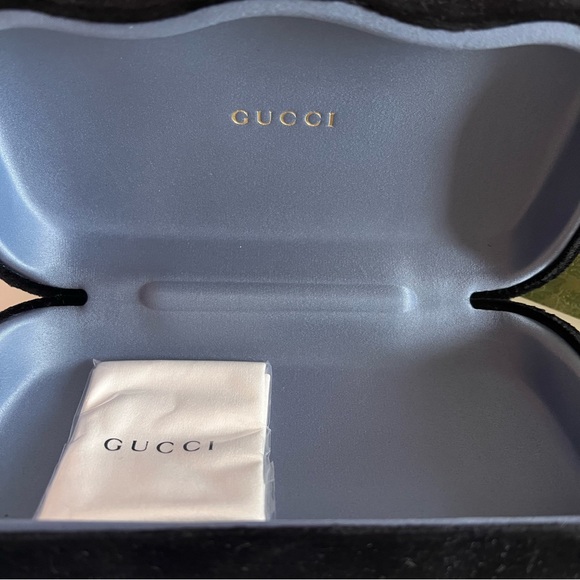 GUCCI GG1131S Interchangeable Cat-Eye Sunglass Gold Metal Frame 3 Clip-On Pieces - Picture 8 of 16